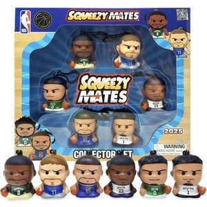 NBA Squeezy Mates 2025 Collector Set 6 Figures Official Licensed Slo-Foam